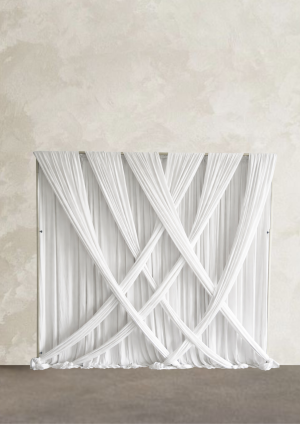 Gevlochten backdrop draping wit